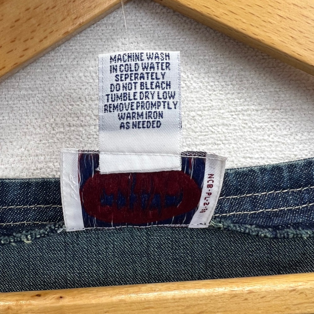 VTG 90s Carolina Blues Plus Denim Wrap Dress 28W Short Sleeve V Neck Tie Waist - Picture 3 of 8